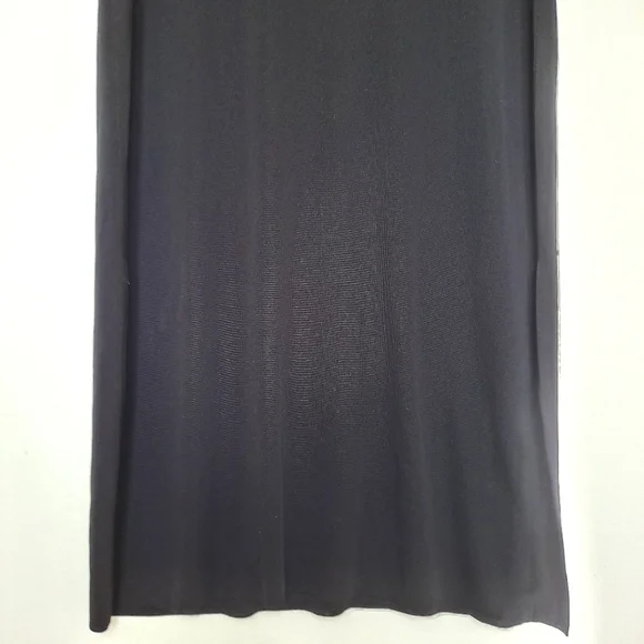 Misook Vintage Black Santana Knit Collared V-neck Maxi Dress Petite Small SP - Picture 6 of 10